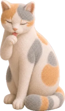 こはる（毛づくろいのポーズ）